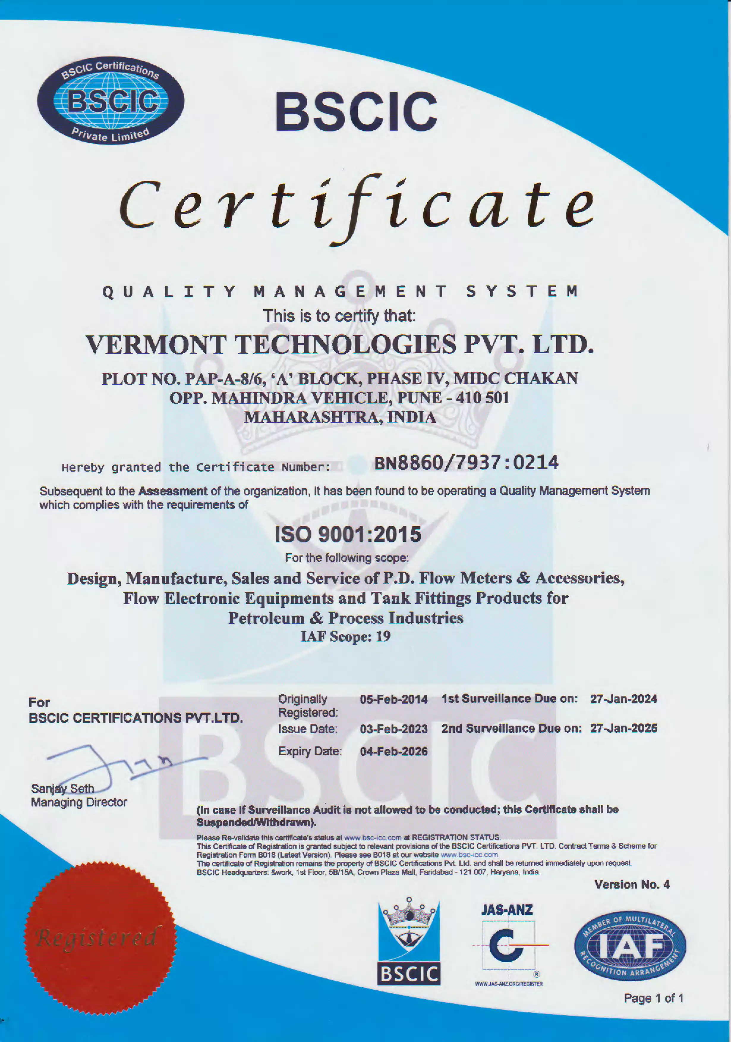 Iso 9001 2015 Certificate